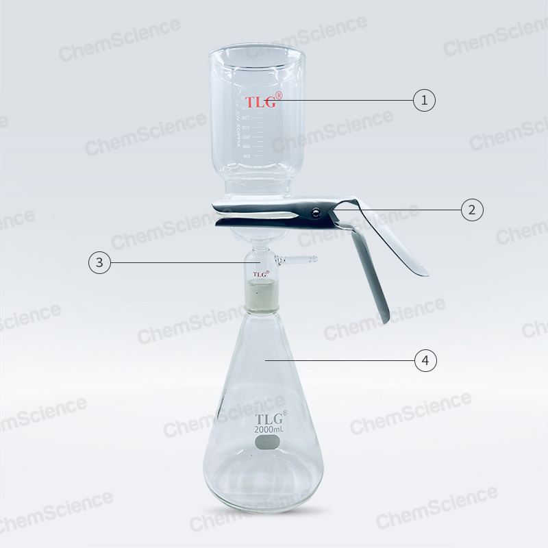 Appareil de microfiltration, 90 mm, avec base de support en verre fritté, joint 40/35