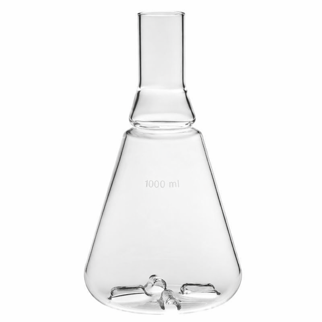 Shake Flasks, 4 Baffles, Constriction, Reinforced Top, Delong Neck, Borosilicate 3.3 glass