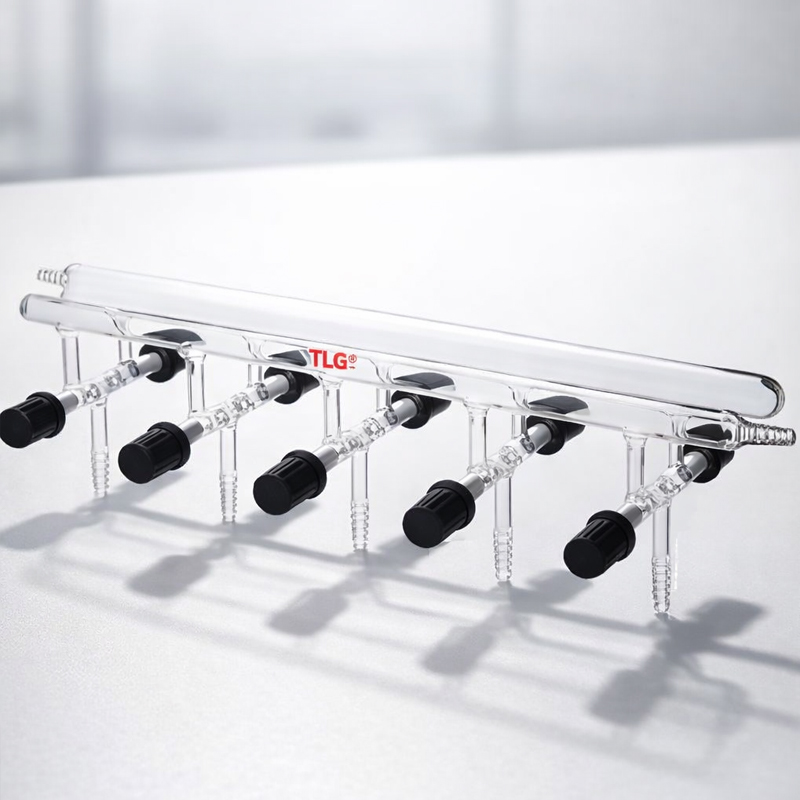 Manifold, Vacuum/Inert Gas, Double, With Front- Right & Rear-Left