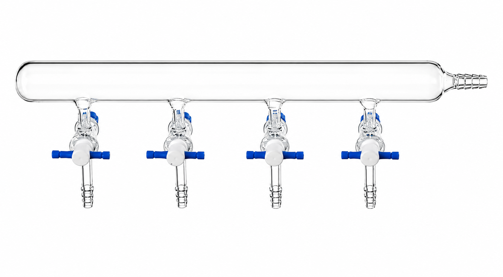 Vacuum Manifold, Teflon® Stopcocks, Hose Connection At Right Side