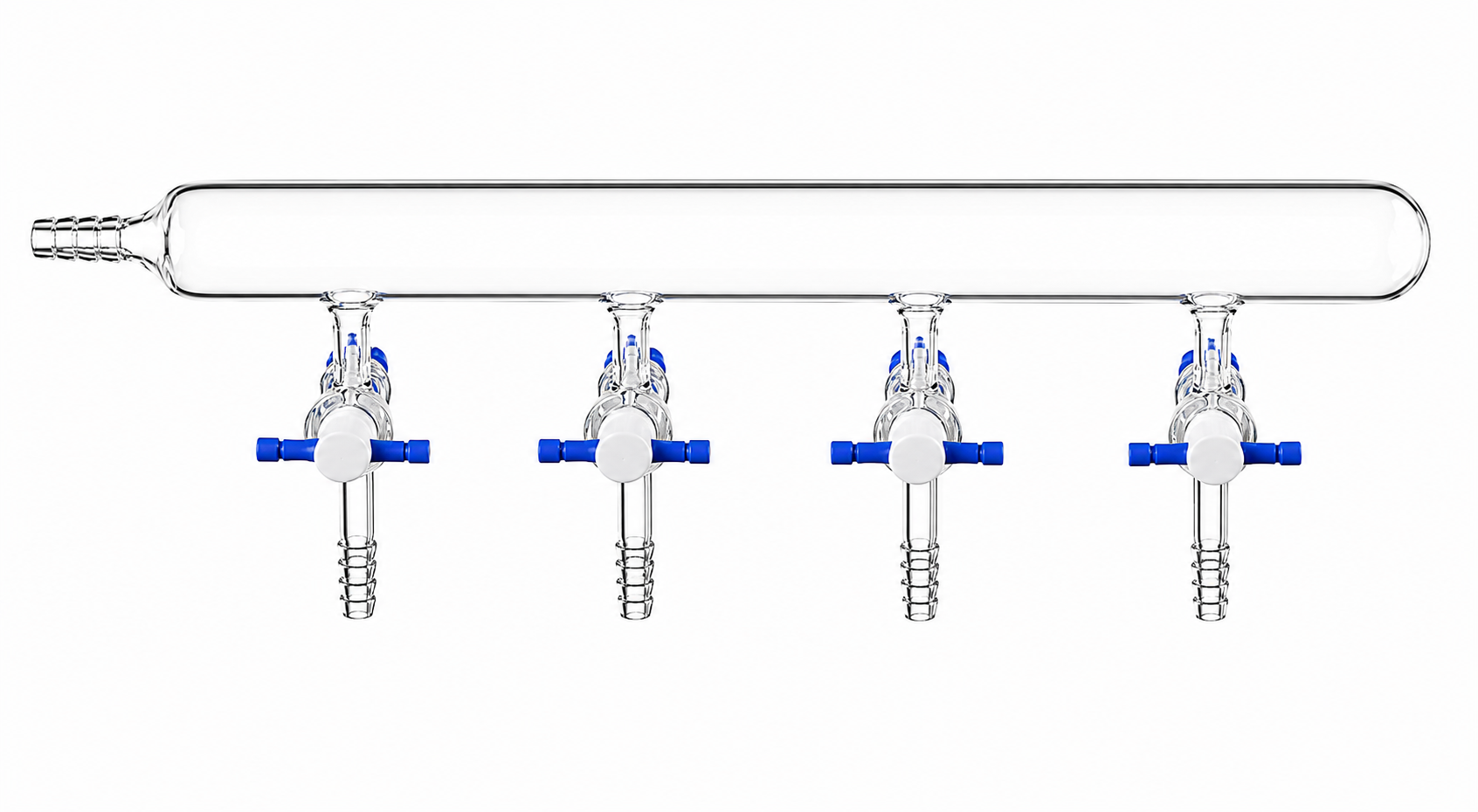 Vacuum Manifold, Teflon® Stopcocks, Hose Connection At Left End