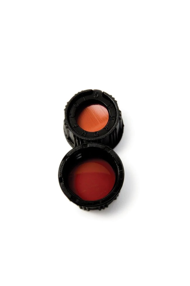 Capuchon et septa pré-fendus, taille 13-425, PTFE rouge/silicone blanc 1,5 mm (0,060 po)