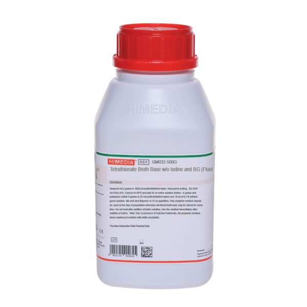 Fluid Tetrathionate Medium w/o Iodine and BG, Granulated (Tetrathionate Broth Base w/o Iodine and BG, Granulated) 500G